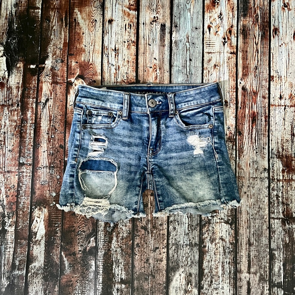 American Eagle Distressed Cutoff Denim Jean Shorts
